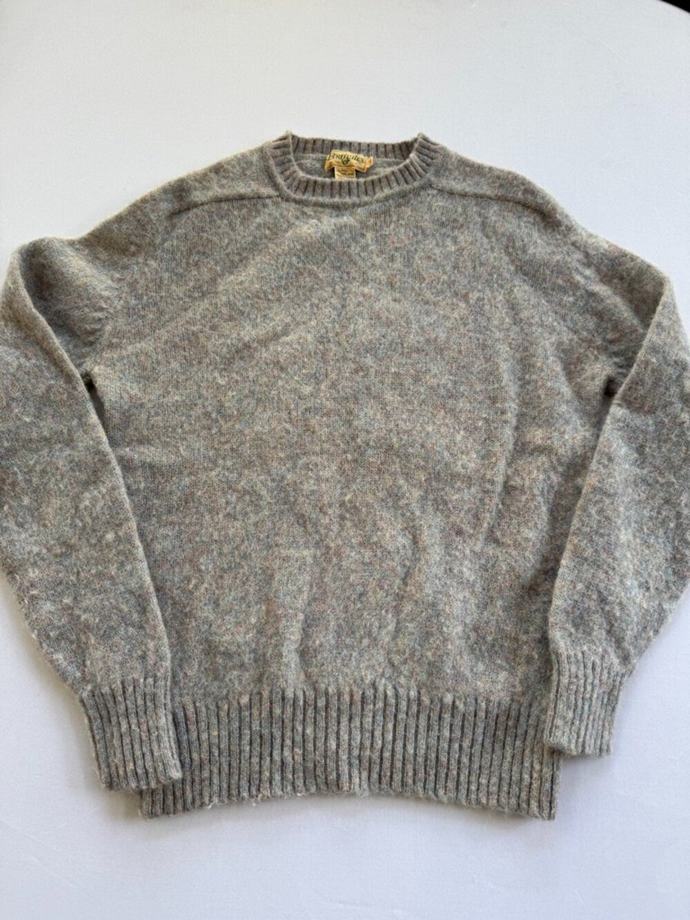 Vintage Britches 100% Wool Heather Crewneck Sweater, Grey, Men’s L